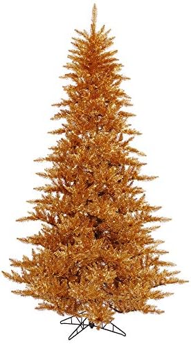 Викерман 4,5 'бакарна вештачка новогодишна елка, Unlit - Faux бакарна елка - сезонски украсен дом за затворен простор