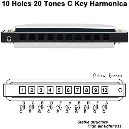 Soulmate Blues Harmonic Mouth Organ 10 дупка 20 тонови C клучна почетничка хармоника со Diatonic Harmonica за студенти ， професионален
