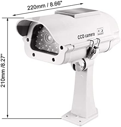 Alfaview соларна моќност куршуми лажен надзорна камера безбедност CCTV купола камера со LED светкаво светло за надворешно/затворено,