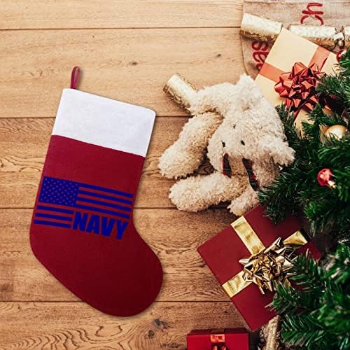 Морнарица американско знаме Божиќно порибување божиќни чорапи торбичка куќа семејство Божиќ декор