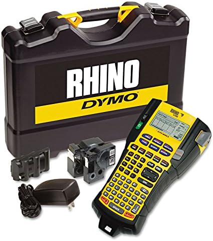 Dymo 1756589 Rhino 5200 комплет за производител на индустриска етикета, 5 реда, 4 9/10W x 9 1/5d x 2 1/2H