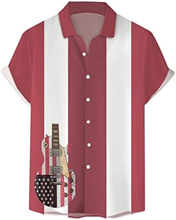 2023 Ново знаме за Денот на независноста на мажите Персонализирана модна лапчка маица кошула со кошула со кратки ракави памук