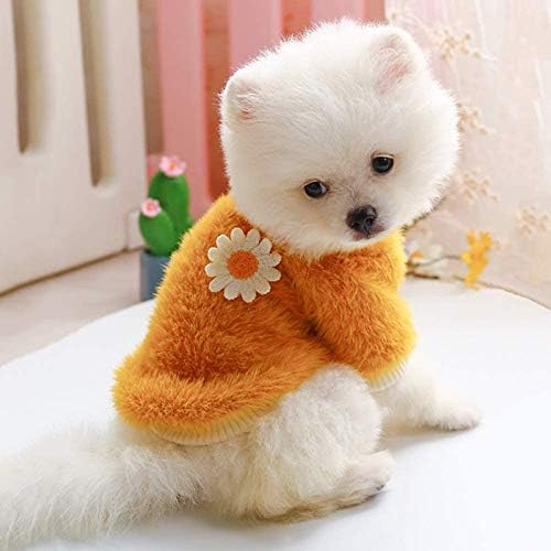 Облека за кучиња Хонпрад за средни кучиња Девојче стил на кадифен цвеќиња џемпер за тркалезни џемпери девојче врат мало миленичиња