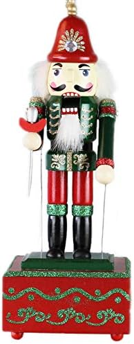 Зах, 12 инчи Божиќна украс, дрвена музичка кутија Божиќни украси подароци кукли од оревчести кукли, диригент