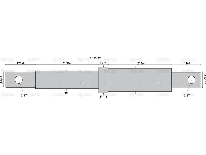 Sparex Brand S.5008 Top Link Pin-Двојна категорија 17-19-25mm Cat.1/2 пин Ø: 1/16-3/4-1 '' 'Должина на работа: 43/64' 'Главна