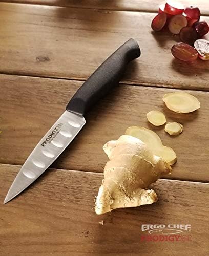 Ergo Chef Prodigy Series 4 -inch Paring нож со шупливи терени на сечилото - не'рѓосувачки челик со висок јаглерод - ергономска