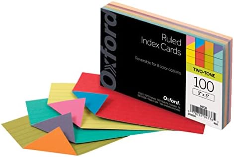 Оксфорд екстремни индекс картички, 3 x 5 инчи, разновидни бои, 100 по пакување