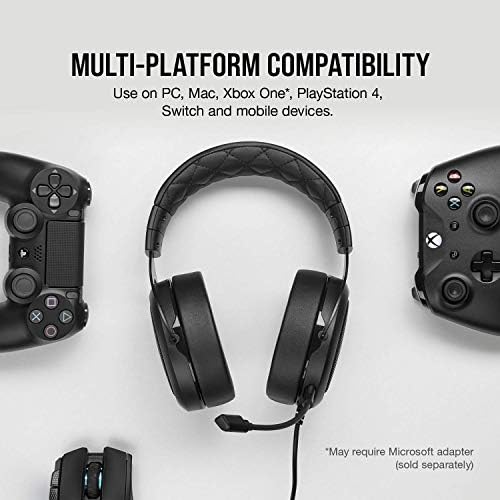 Corsair HS50 Pro-Stereo Gaming Слушалки-Discord Сертифицирани Слушалки-Работи со КОМПЈУТЕР, Mac, Xbox Серија X, Xbox Серија