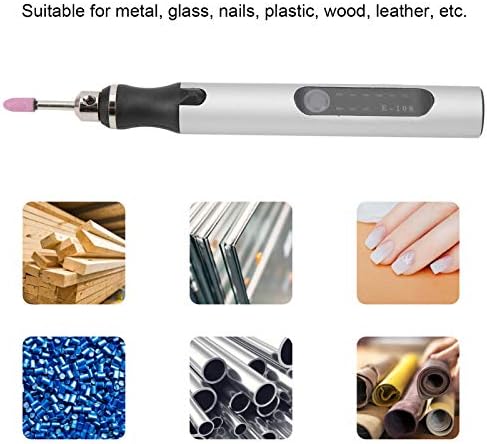 Електричен микро гравура пенкало, алатка за гравирање што се надополнува безжичен DIY за кожа за стакло за метал за дрво за