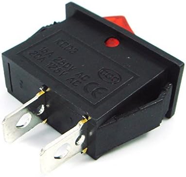 Switch Zaahh Switch 5pcs/lot 2 Pin SPST Red/Off Rocer Switch AC 15A/250V 20A/125V