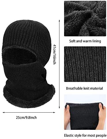 3 парчиња зимска топла плетена балаклава вратот потопло капаче скијачко лице кое покрива шамија на ветерници за лице за спорт