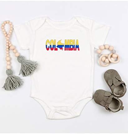 Triplebdesigns Колумбија симпатична бебешка каросерија подарок новороденче знаме за новороденчиња
