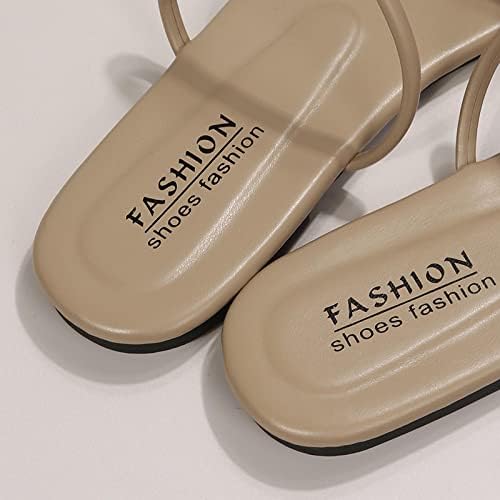 Xipcokm летни влечки за жени станови, модна влечка на плажа минималистички рамни слајдови тинејџерски девојки сандали подарок