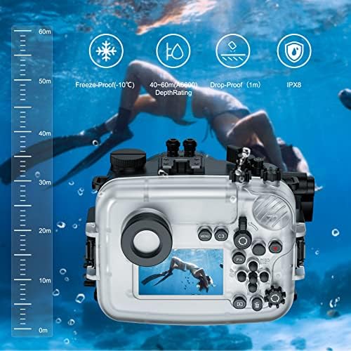 Подводни куќи за морски плодови за леќи на Sony A6600 10-18mm 130ft/40m Водоотпорна камера за заштита на фотоапарати