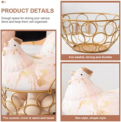 Ангоили Железо Корпа За Складирање Јајца Керамички Дизајн На Пилешко Врвен Држач За Јајца Организатор Кутија За Контејнери За