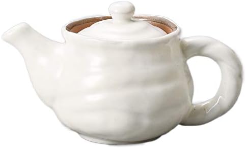 Mino Ware 73605234 Комерцијален чајник, изработен во Јапонија, 3,9 x 3,7 инчи, 12,8 fl Oz, бел застаклен тенџере за пресврт