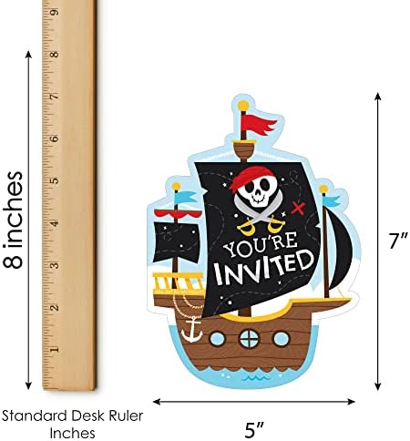 Голема Точка На Среќа Пиратски Брод Авантури Во Облик На Пополнување Покани - Череп Роденден Покана Картички Со Пликови-Во собата