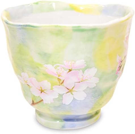 Јапонски Мино Јаки Сакура Цреша Цвет Керамички Чаши Чај Во собата на 2, Светло Зелена, 9.1 fl оз, Јуноми Чаши, За Суши Партија,