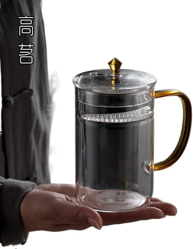 Полумесечина филтер чај чаша со рачка стаклена чаша специјална чаша за зелен чај月子