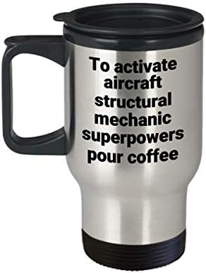 Клугла за патувања по структурен механичар на авиони - Смешна саркастична термичка изолирана не'рѓосувачки челик кафе кригла
