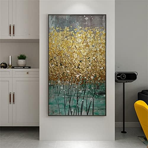 QJian рачно изработено апстрактно златно листово дрво масло сликарство на платно сликање масло на платно сликарство за домашен