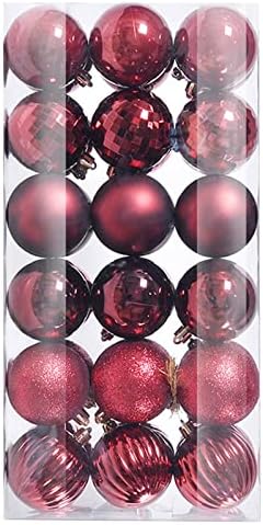 Блиско време 36 парчиња Божиќни топки украси за Божиќна дрво уништување на украси за новогодишни украси за новогодишна елка