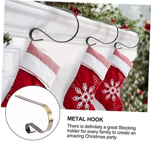 Алипис 2 сетови 4 парчиња Божиќна метална кука метална облека закачалка ганчос пара есферас navideñas wallидни куки за чорапи