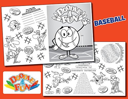 Детско мени / лист за активности за бејзбол тема за бејзбол