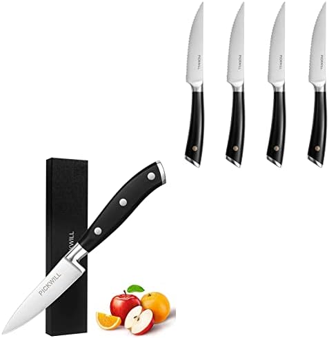 PICKWILL Paring Нож 3.5 Инчен &засилувач; Стек Нож Во Собата ABS рачка